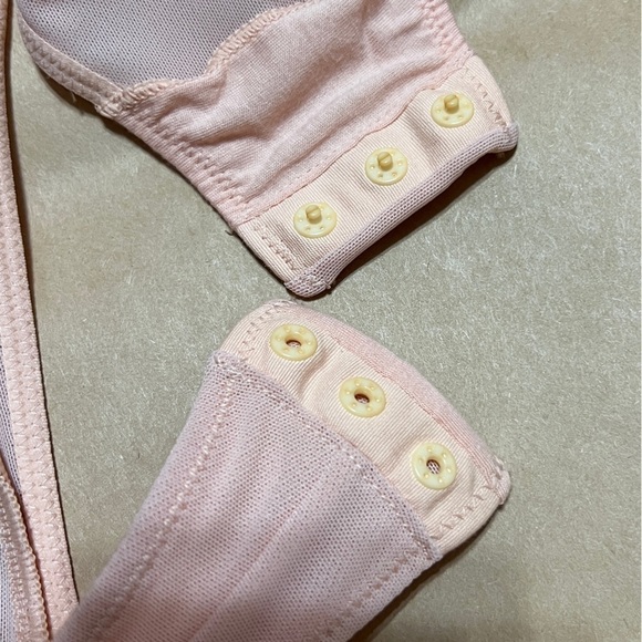 Parade | Luxe Sleeveless Bodysuit Silky Mesh Sheer Seashell Pink Size L - Picture 13 of 13